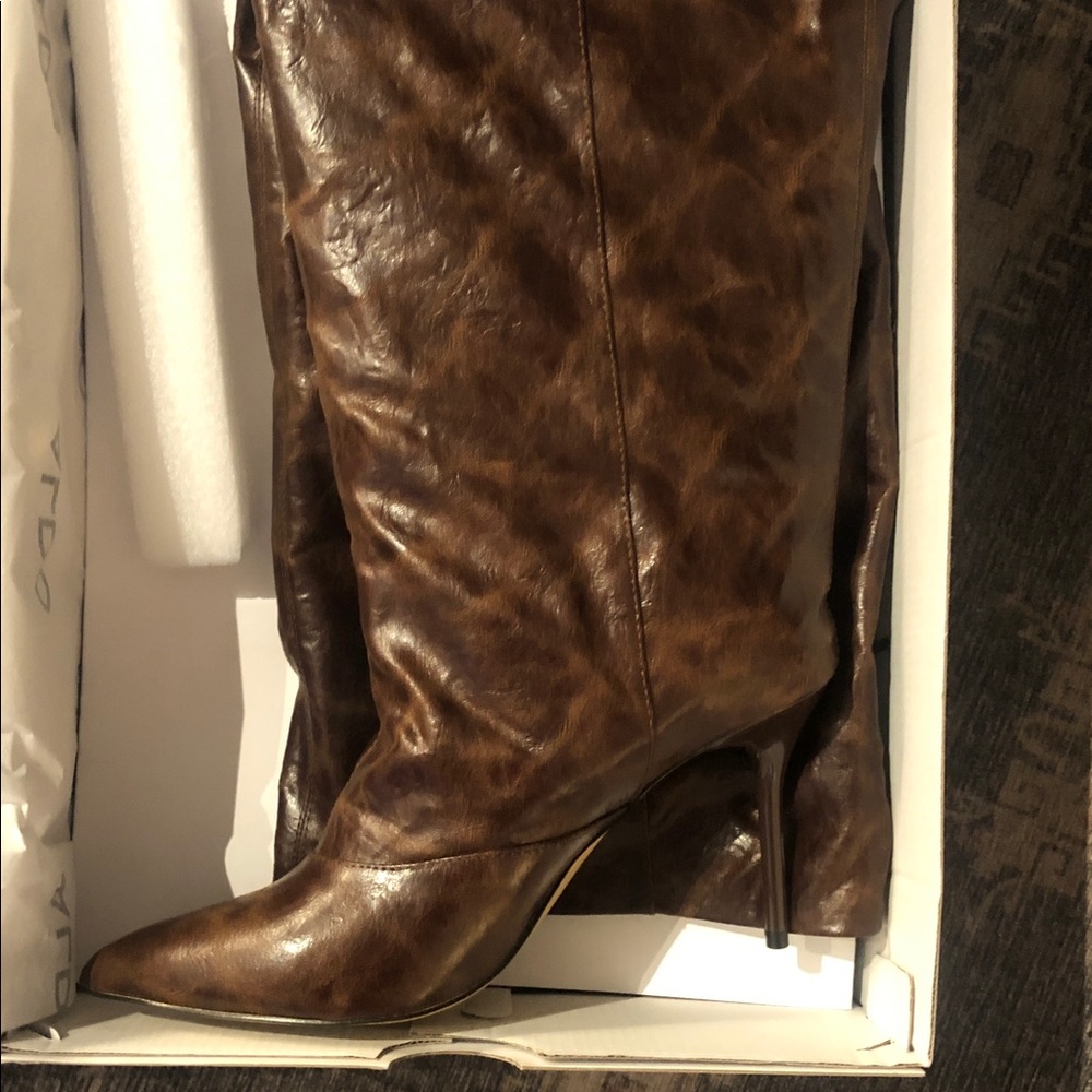 Aldo Dark Brown Knee-High Pointed-Toe Stiletto Boots